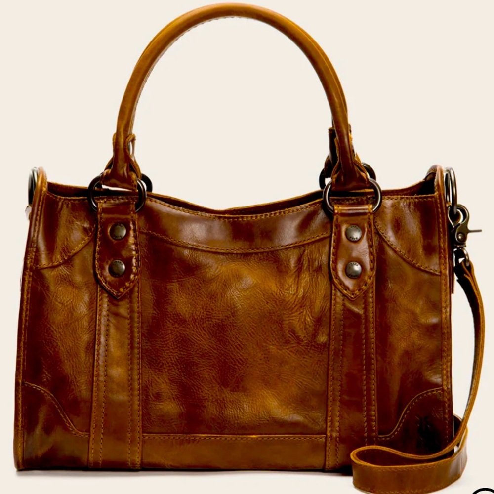 CLASSIC COGNAC LUXE LEATHER FRYE’S MELISSA SATCHEL